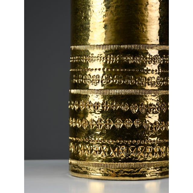 Monumental 1960s gilded table lamp by aldo londi for bitossi, montelupo, tuscany – custom shade an exceptional and rare...