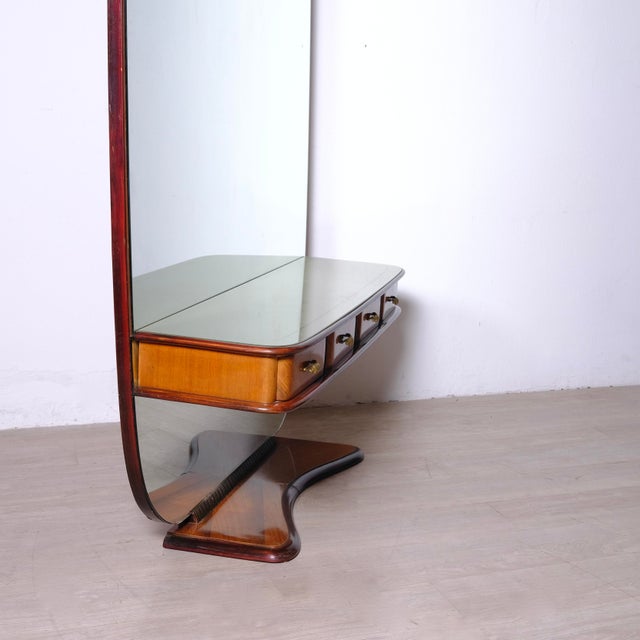 Italian Design Briarwood Dressing Table with Mirror and Drawers, 1950s For Sale - Image 15 of 18
