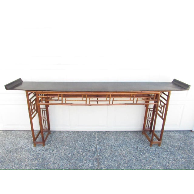 Chinese Bamboo Altar or Console Table For Sale - Image 17 of 18