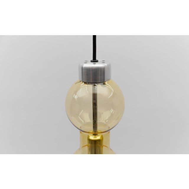 Amber Bubble Glass Pendant Lamp, Germany 1960s For Sale - Image 6 of 8