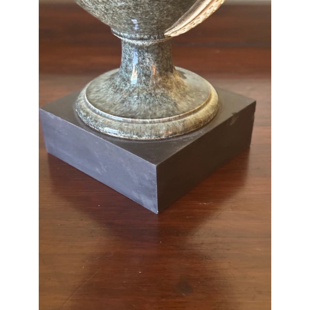 Stone Gray Fine and Rare Wedgwood Agate Ware Faux-Porphyry Vase. On Black Basalt Base. Circa 1775. For Sale - Image 8 of 9