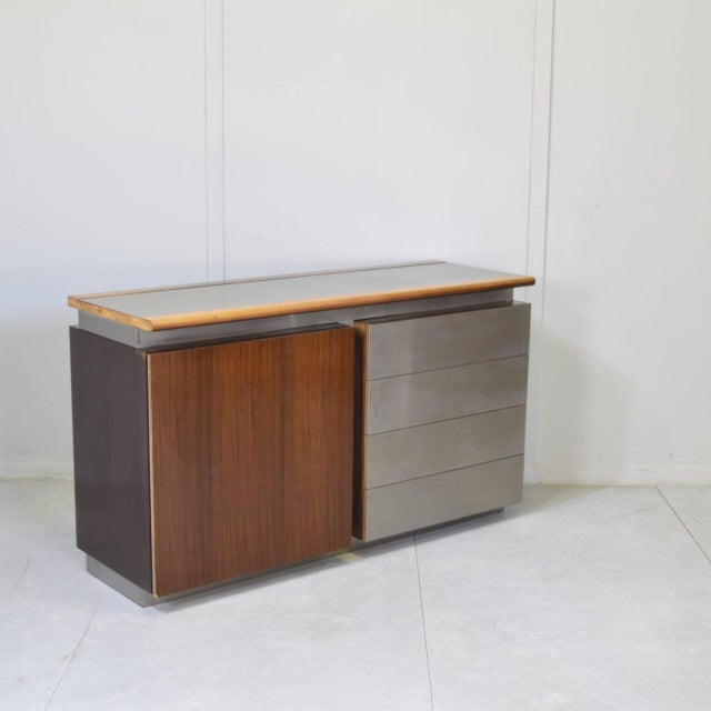 Parioli Sideboard with Satin-Finished Steel by Giotto Stoppino for Acerbis, 1977 For Sale - Image 6 of 10
