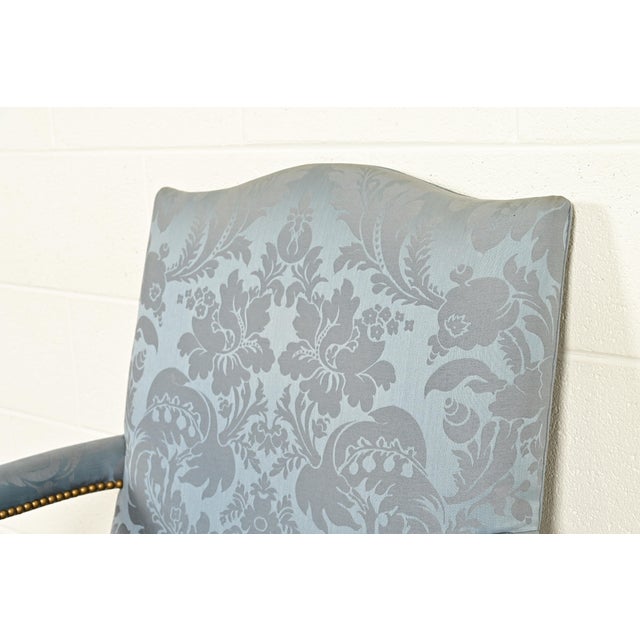 Brown Kittinger Chippendale Carved Mahogany Open Arm Library Chair For Sale - Image 8 of 18