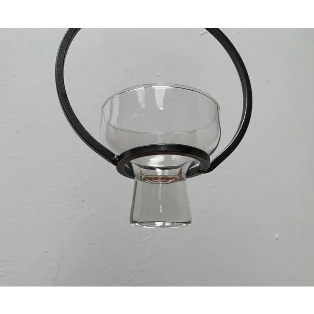 Mid-Century Modern Mid-Century Danish Metal and Glass Candleholder, 1960s For Sale - Image 3 of 12