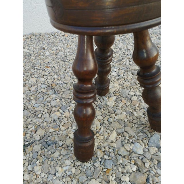 Antique Brutalist Stool in Turned Wood DLG by Charles Dudouyt, 1970s For Sale - Image 12 of 15