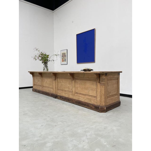Large Oak and Pine Counter, 1950s For Sale - Image 10 of 18