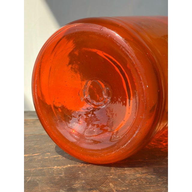 Vintage Large-Scale Orange Blown Glass Vessel, Circa 1970s For Sale - Image 13 of 14
