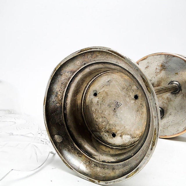 Metal Art Nouveau Column Platter from Elw, Poland, 1900s For Sale - Image 7 of 17