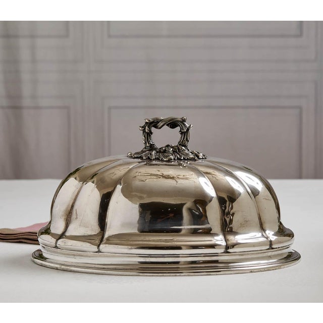 Sheffield Antique English Sheffield Silver Plate Food Cover For Sale - Image 4 of 5