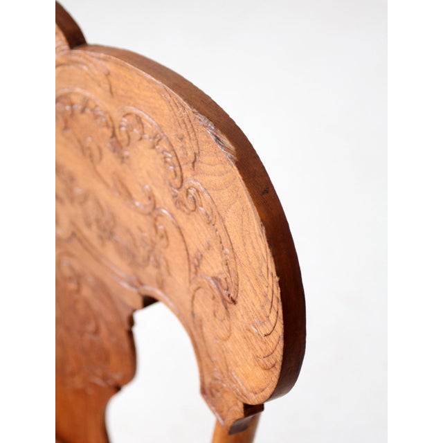 Antique Victorian Press Back Oak Chair With Cane Seat For Sale - Image 6 of 15