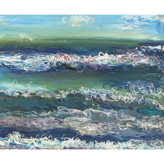 2020s Waves, Oil Painting, Framed, One-of-a-Kind Arts, by Van Ness For Sale - Image 5 of 13