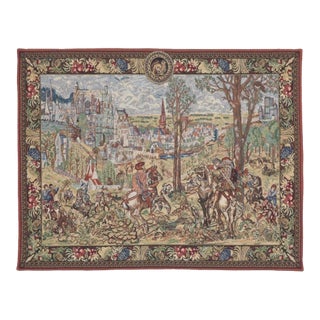 Old Brussels Tapestry - 84 X 109 Cm (2'9" X 3'7") - Requires Rod Size 3 For Sale