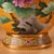 Yellow Vintage Chinese Gilt Cloisonné Peony Vase (Jingtai Lan) - 1300g For Sale - Image 8 of 9