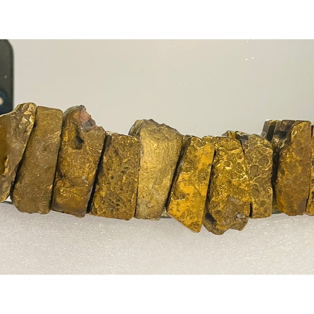 Contemporary Vintage Gold Stone Tasselated Mirror Vautrin Style For Sale - Image 3 of 7