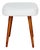 Vintage White-Cream Square Stool in Ivory, 1970s For Sale