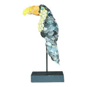 Vintage Coastal Shell Encrusted Toucan
