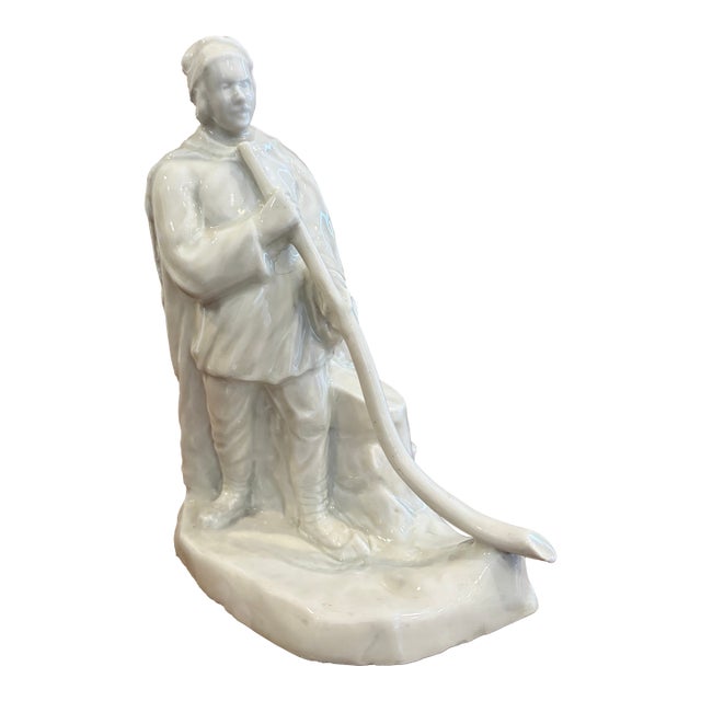 Mid 20th Century Romanian Ceramic Statuette of Mountain Dweller For Sale