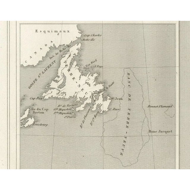 French Map of Newfoundland and St. Pierre and Miquelon, 1820 For Sale - Image 5 of 10