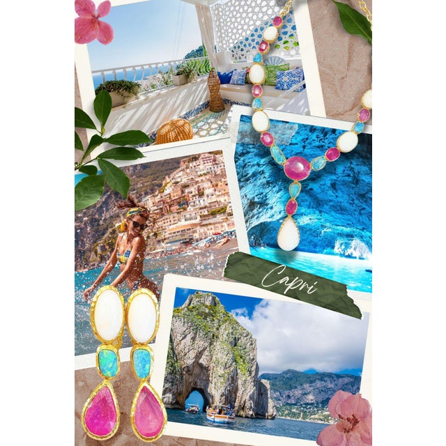 Bochic "Capri" Vintage Tahiti South Sea Pearl & Emerald Earrings 18K Gold & Silver For Sale - Image 12 of 18