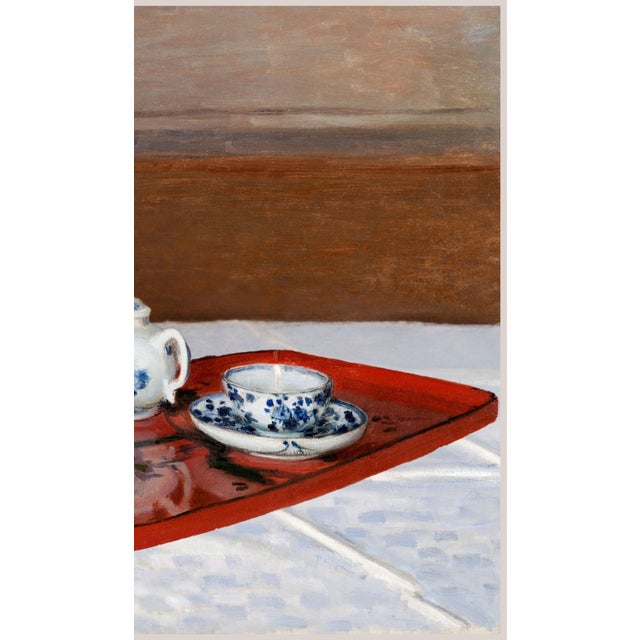 1872 Vintage Tea Still Life Art Print, Blue and White Porcelain Kitchen Wall Art by Monet - 48" X 36" For Sale In Buffalo - Image 6 of 7