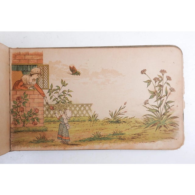 Late 19th Century Late 19th Century Kate Greenaway Style Illustrated Autograph Book Album For Sale - Image 5 of 11