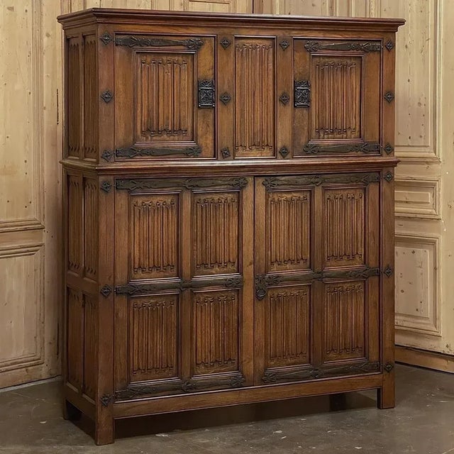 Antique French Gothic Wardrobe ~ Cabinet For Sale - Image 13 of 13