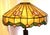 Art Nouveau Antique Arts & Crafts Leaded Glass Table Lamp With Geometric Shade For Sale - Image 3 of 9