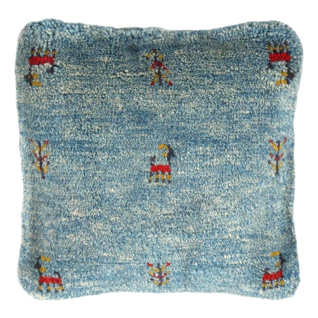 Fine Hand Knotted Persian Gabbeh Pillow For Sale