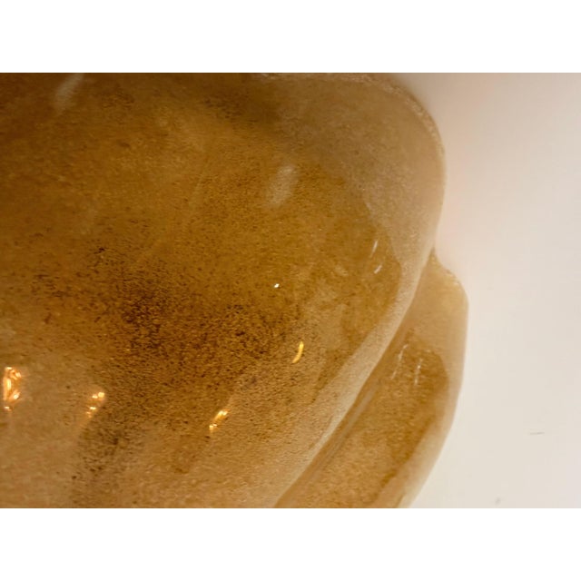 1980s Mid-Century Modern Golden Murano Glass Floral Flush Lamps - a Pair For Sale - Image 16 of 16