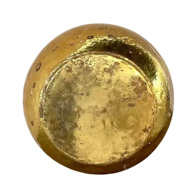 Large Solid Hammered Brass Cachepot Planter For Sale In Tampa - Image 6 of 8