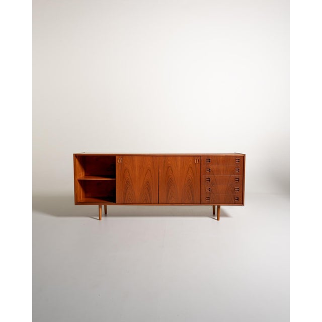 Danish Teak Sideboard with Sliding Doors, 1960s For Sale - Image 4 of 9