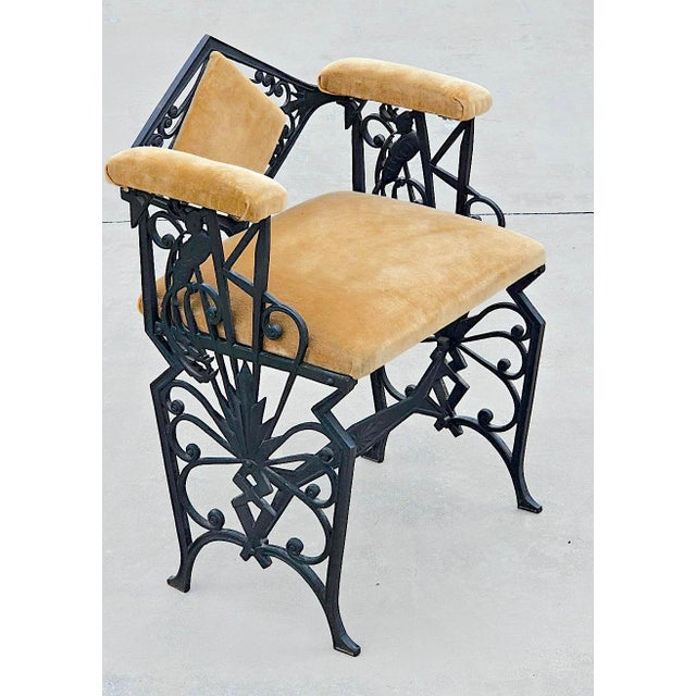 Art Deco Vintage Art Deco Cast Iron “Paradise Bird” Vanity Chair / Dressing Stool For Sale - Image 3 of 18