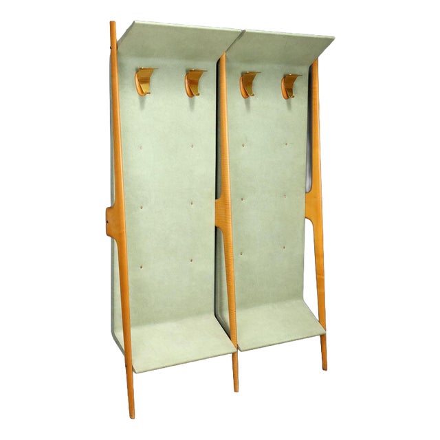 Coat Rack with Brass Details, 1960s For Sale