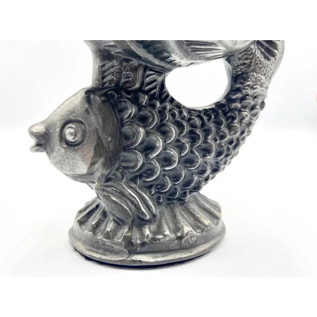 Silver Vintage Fish Tin Ashtray, 1960s For Sale - Image 8 of 9