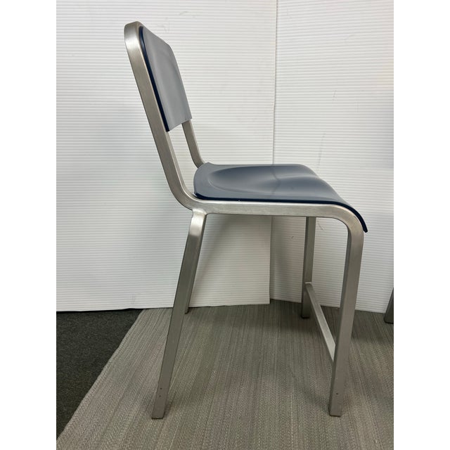 Metal BMW Designworks for Emeco 1951 Counter Stools, Set of Three For Sale - Image 7 of 12