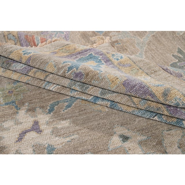 21st Century Modern Sultanabad Wool Rug For Sale - Image 9 of 11