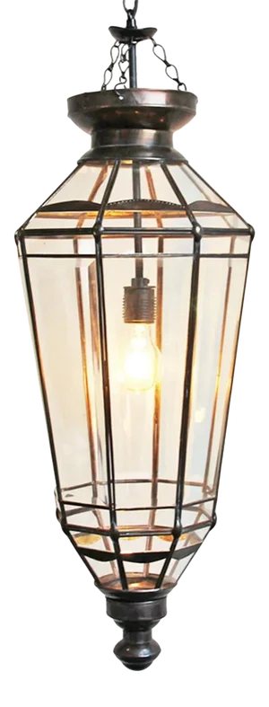 Beveled Glass & Iron Pendant Light
