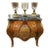 French Louis XV Marquetry Bombe Commode With Black Marble Top & Gilt Bronze Ormolu Mounts For Sale