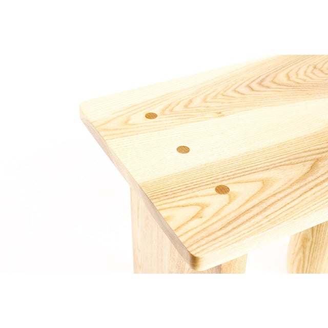 Tan Custom Modernist Rectangular Side End Table — Ventana — Ash + White Oak For Sale - Image 8 of 10