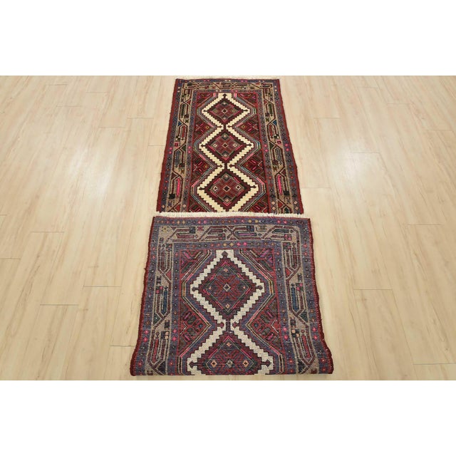 Hamedan Runner 2’9” X 9’4” Red Wool Vintage Tribal Hand-Knotted Oriental Rug For Sale - Image 13 of 14