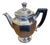 Belle Époque Octagonal Teapot in Silver-Plated Metal and Ebony by Galliano Ferro, 1890s For Sale