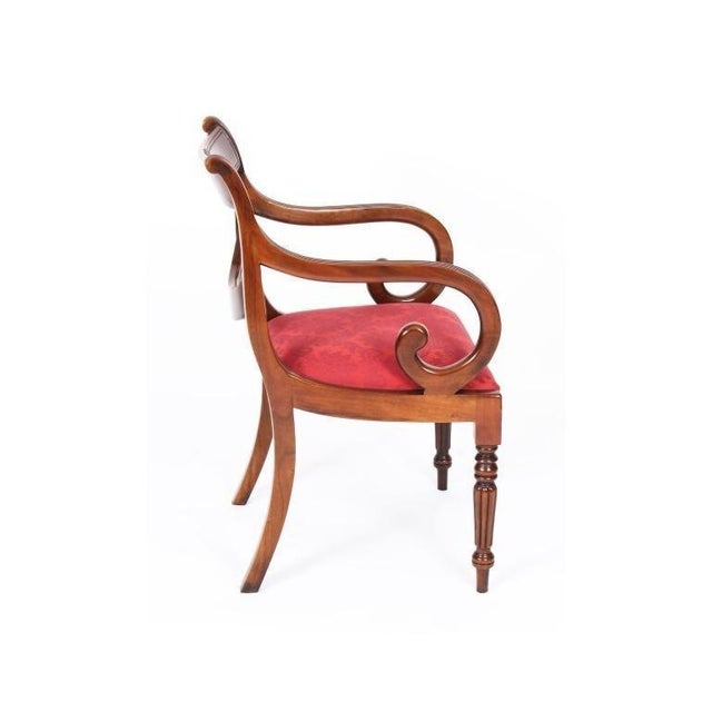 Antique Regency Triple Pillar Dining Table and Swag Back Chairs, 1890s, Set of 15 For Sale - Image 15 of 18