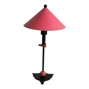 1980s Be-Yang Pink Black Post Modern Memphis Milano Style Table Lamp