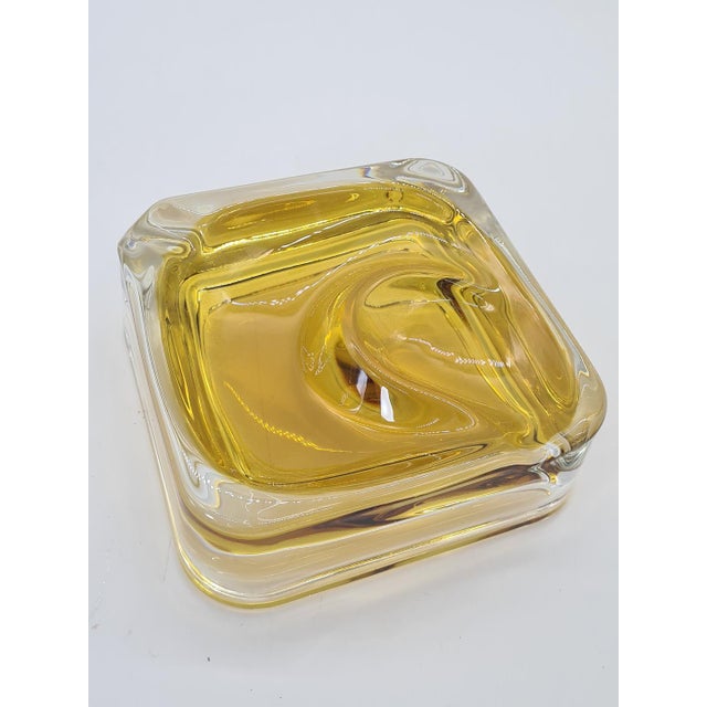Glass Murano Sommerso Ashtray Amber Art Glass, Italy, 1960s For Sale - Image 7 of 11