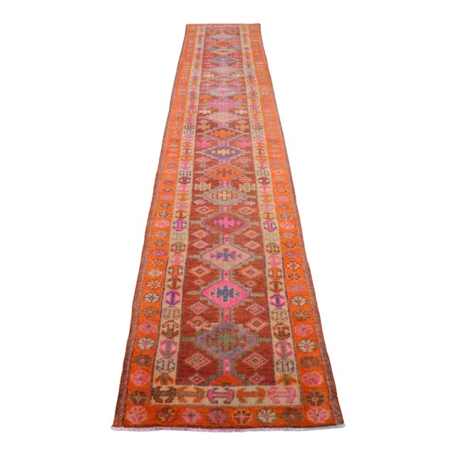 1970s Vintage Hand-Knotted Kurdish Runner For Sale