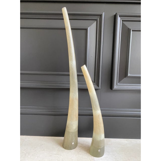 Vintage Made in Spain Modernist Objects With Appearance of Horn by Luisa Robinson - A Pair For Sale - Image 9 of 17