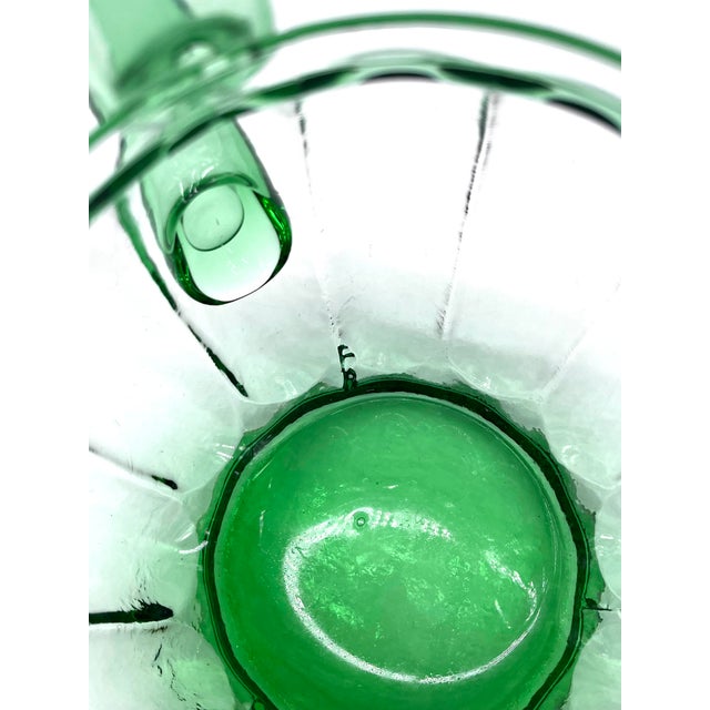 Emerald Green Anchor Hocking Glass Jug, 1930s For Sale - Image 12 of 13