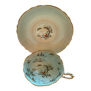 Vintage Paragon Tea Cup & Saucer With Fishing Motif For Sale