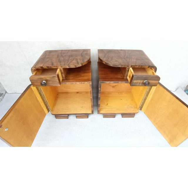 Art Deco Bedside Tables by Jindrich Halabala, 1940s, Set of 2 For Sale - Image 15 of 18