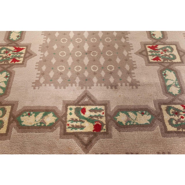Vintage French Art Deco Rug by Paule Leleu Size: 6'10" × 11'7" (208 × 353 cm) An exceptional example of post-war French...